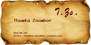 Thomka Zsombor névjegykártya